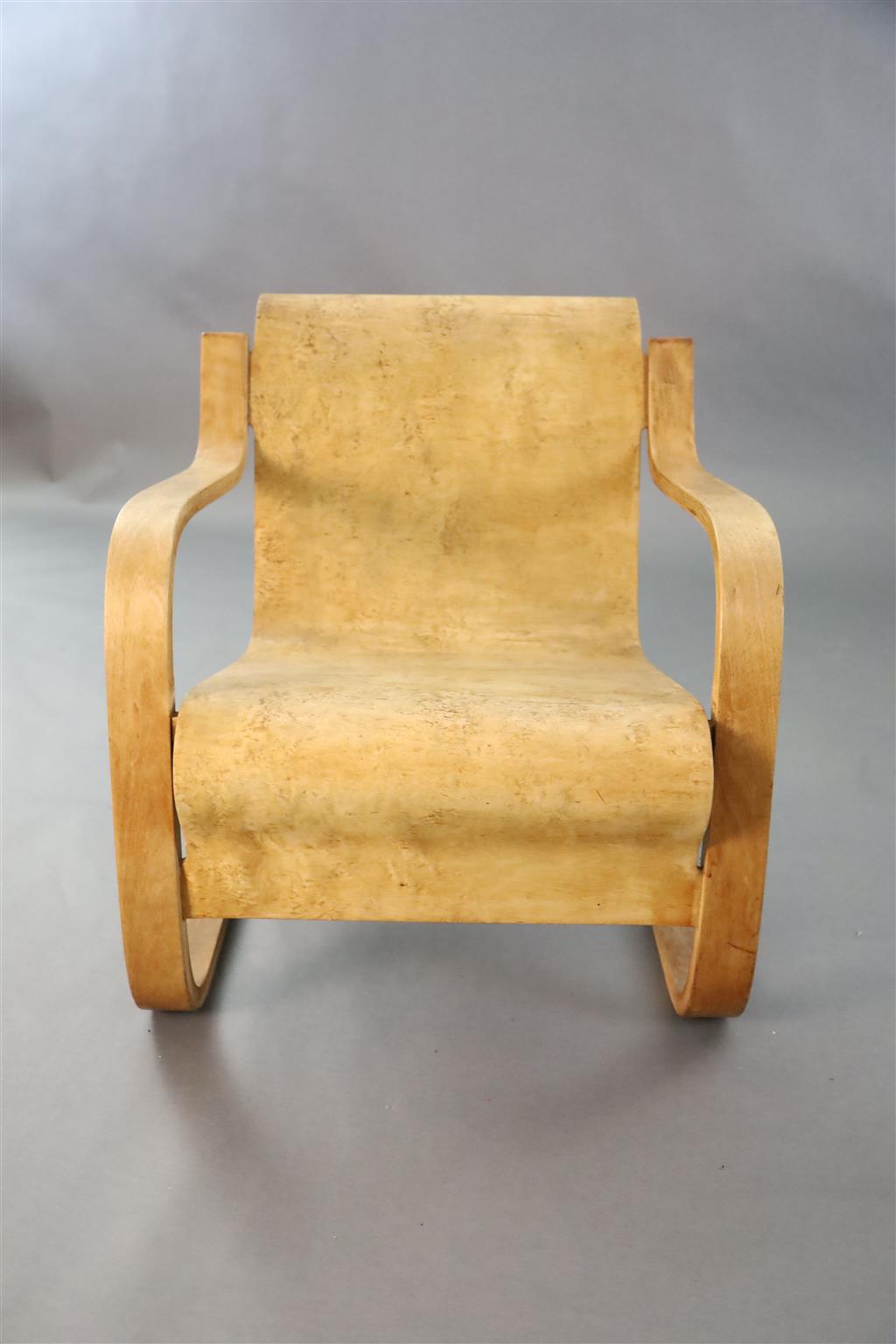 An Alvar Aalto for Finmar Ltd model 31 cantilever chair, W.1ft 11.75in. D.2ft 4in. H.2ft 3in.